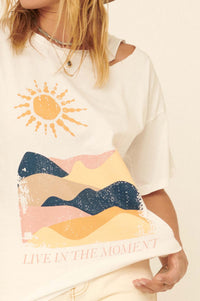 Live in the Moment Distressed Graphic Tee - ShopPromesa