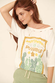 Anything is Possible Distressed Graphic Tee - ShopPromesa