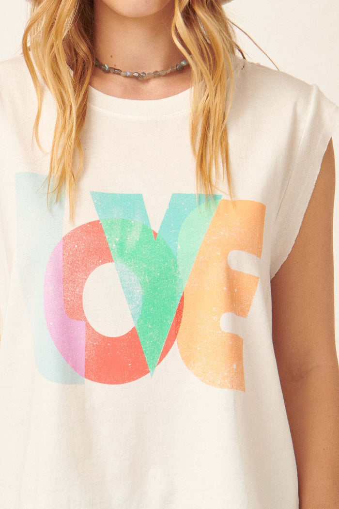 Love Vintage-Print Sleeveless Graphic Tee - ShopPromesa