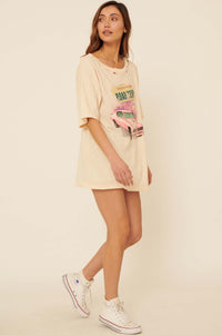 Road Trip Distressed Oversize Graphic Tee - ShopPromesa