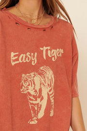 Easy Tiger Distressed Vintage-Print Graphic Tee - ShopPromesa
