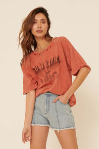 Cowgirl Distressed Oversize Graphic Tee - ShopPromesa