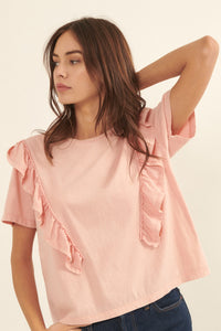 Gotta Flounce Ruffled Vintage-Wash Tee - ShopPromesa