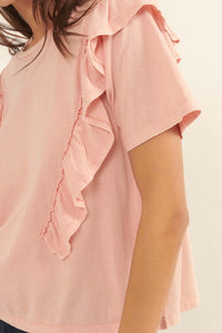 Gotta Flounce Ruffled Vintage-Wash Tee - ShopPromesa