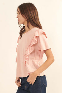 Gotta Flounce Ruffled Vintage-Wash Tee - ShopPromesa