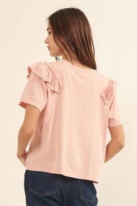 Gotta Flounce Ruffled Vintage-Wash Tee - ShopPromesa