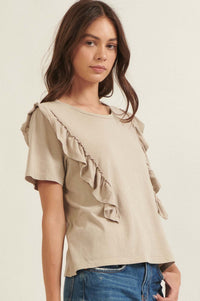 Gotta Flounce Ruffled Vintage-Wash Tee - ShopPromesa