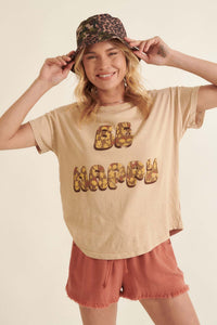 Be Happy Vintage-Wash Graphic Tee - ShopPromesa