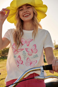 Butterfly Garden Vintage-Print Graphic Tee - ShopPromesa