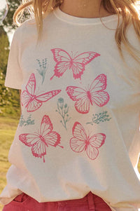 Butterfly Garden Vintage-Print Graphic Tee - ShopPromesa