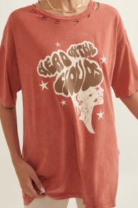 Head in the Clouds Distressed Graphic Tee - ShopPromesa