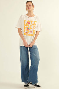 Love Yourself Distressed Oversize Graphic Tee - ShopPromesa