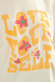 Love Yourself Distressed Oversize Graphic Tee - ShopPromesa