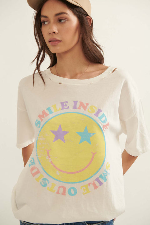 Smile Inside and Out Smiley Face Graphic Tee - ShopPromesa