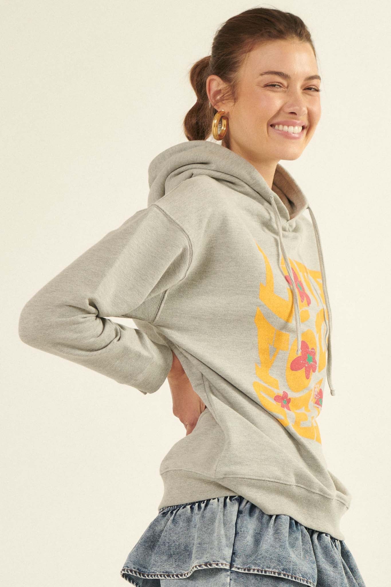 Love Yourself Vintage-Print Graphic Hoodie - ShopPromesa