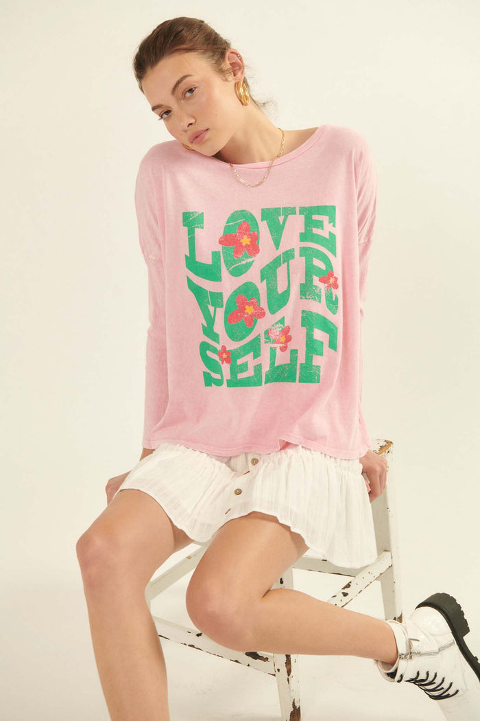 Love Yourself Long-Sleeve Graphic Tee - ShopPromesa