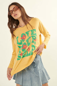 Love Yourself Long-Sleeve Graphic Tee - ShopPromesa