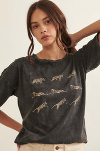 Tiny Tigers Slashed Vintage-Wash Graphic Tee - ShopPromesa