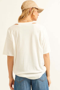 Take It Easy Distressed Sketch Text Graphic Tee - ShopPromesa