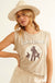 Cowgirl Vintage-Wash Sleeveless Graphic Tee - ShopPromesa