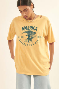 America Eagle Oversized Distressed Graphic Tee - ShopPromesa