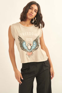 Freedom 1976 Sleeveless Graphic Tee - ShopPromesa