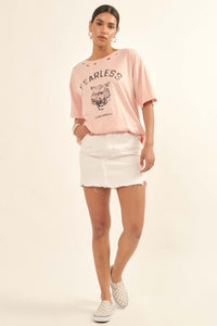 Fearless Tiger Distressed Oversize Graphic Tee - ShopPromesa