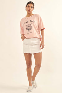 Fearless Tiger Distressed Oversize Graphic Tee - ShopPromesa