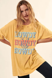 Howdy Vintage-Wash Distressed Graphic Tee - ShopPromesa
