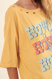 Howdy Vintage-Wash Distressed Graphic Tee