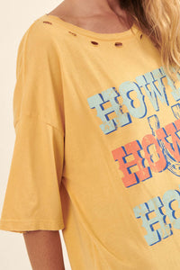 Howdy Vintage-Wash Distressed Graphic Tee - ShopPromesa