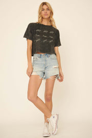 Tiger Troupe Vintage-Wash Cropped Graphic Tee - ShopPromesa