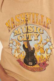 Nashville Music City Vintage-Wash Graphic Tee - ShopPromesa