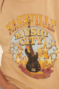 Nashville Music City Vintage-Wash Graphic Tee - ShopPromesa