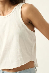 Real Talk Vintage-Wash Lettuce-Edge Tank Top - ShopPromesa