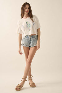 Enchanted Cove Cropped Seahorse Graphic Tee - ShopPromesa