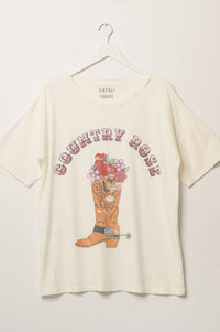 Country Rose Distressed Vintage-Print Graphic Tee - ShopPromesa