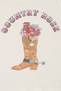 Country Rose Distressed Vintage-Print Graphic Tee - ShopPromesa