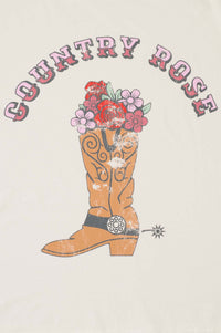 Country Rose Distressed Vintage-Print Graphic Tee - ShopPromesa