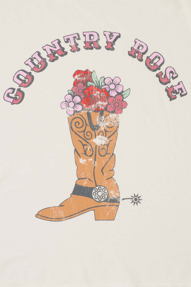 Country Rose Distressed Vintage-Print Graphic Tee - ShopPromesa