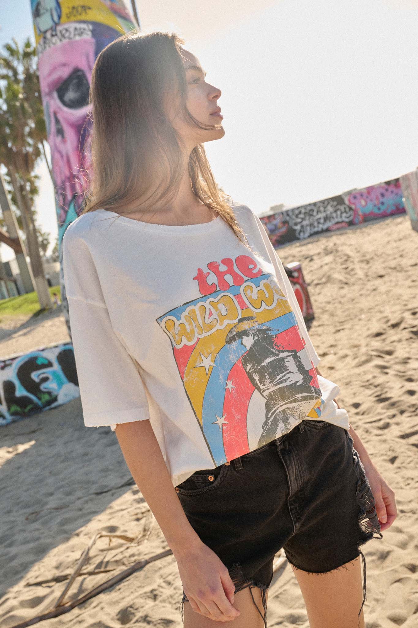 Wild West Multicolor Distressed Graphic Tee - ShopPromesa