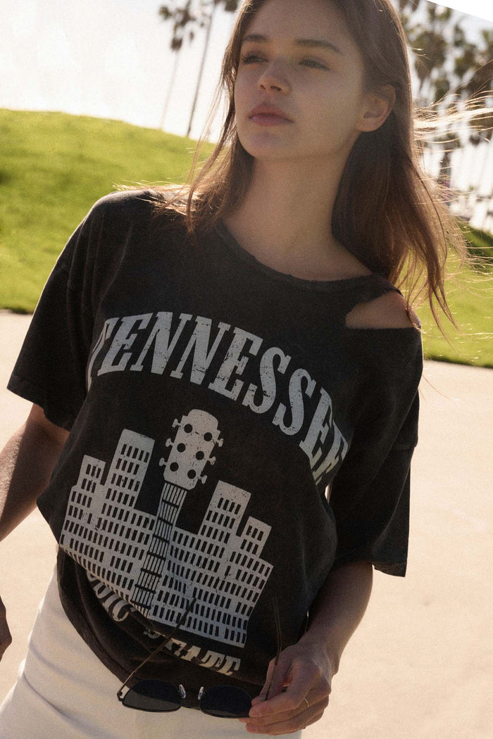 Tennessee Slashed Vintage-Wash Graphic Tee - ShopPromesa