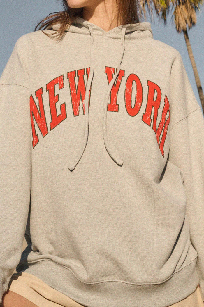 New York Vintage-Print Varsity Graphic Hoodie - ShopPromesa