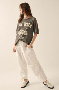 Bike Week Distressed Oversize Graphic Tee - ShopPromesa