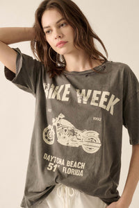 Bike Week Distressed Oversize Graphic Tee - ShopPromesa