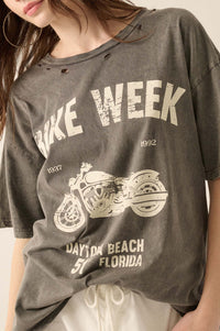 Bike Week Distressed Oversize Graphic Tee - ShopPromesa