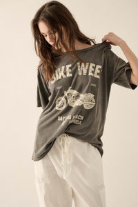 Bike Week Distressed Oversize Graphic Tee - ShopPromesa