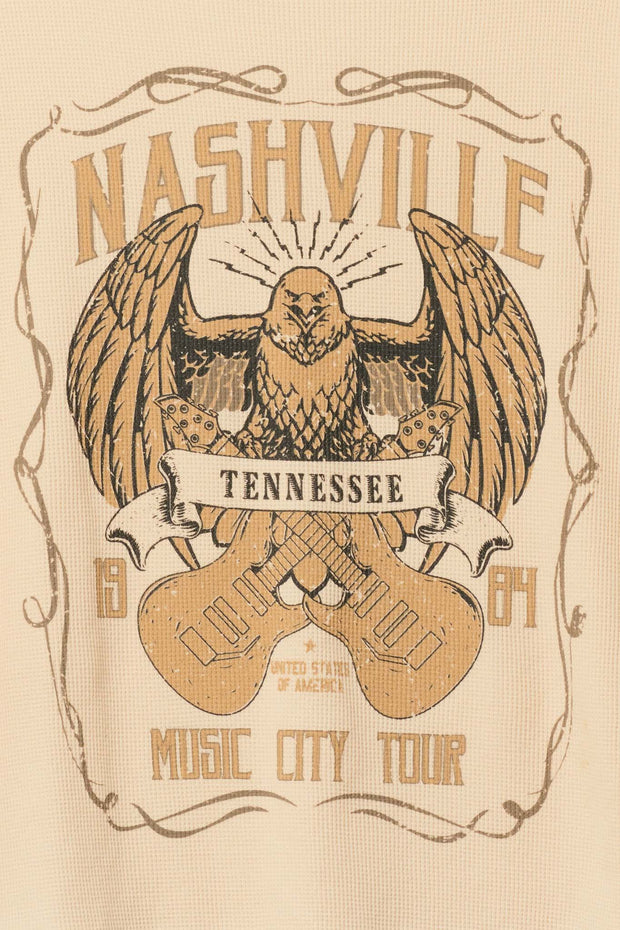 Nashville Music City Tour Graphic Thermal Tee - ShopPromesa