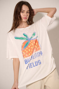 Big Berry Fields Distressed Oversize Graphic Tee - ShopPromesa