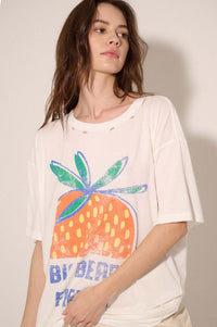 Big Berry Fields Distressed Oversize Graphic Tee - ShopPromesa